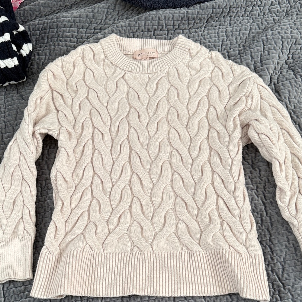Philosophy Blush Cable Knit Sweater size Xs